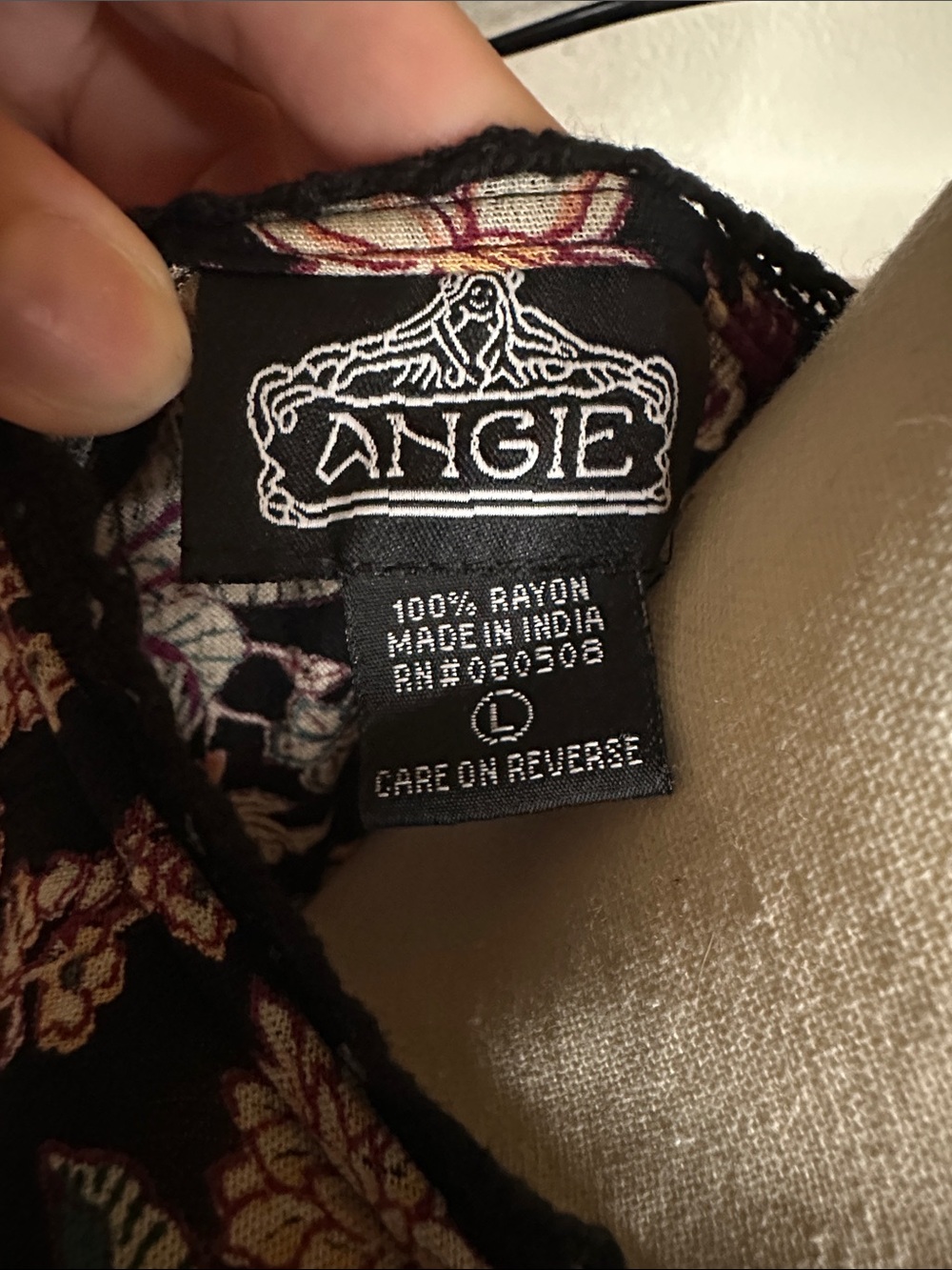 Angie Boho Floral V-Neck Mini Dress Size L Ruffle Flutter Sleeve Smocked Waist - Picture 8 of 8